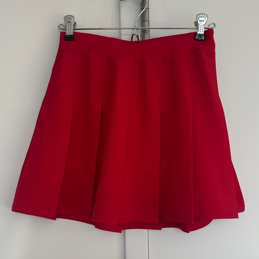 Red Pleated Skort